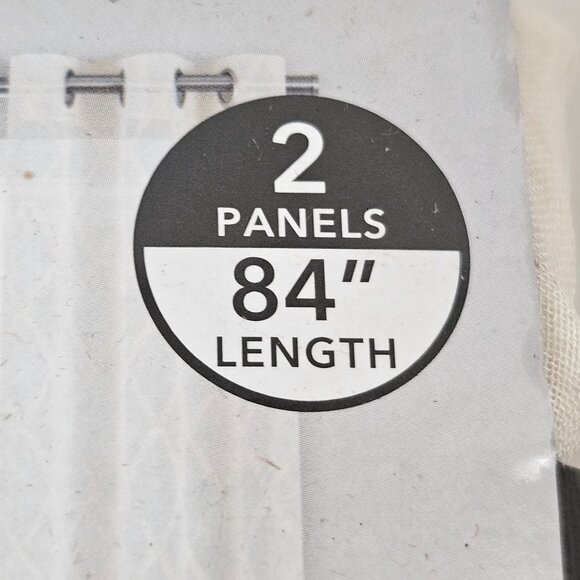 Living Colors Curtains Diamond Sheer Ivory Window Panel Pair 74 X 84 Grommet - Picture 4 of 10